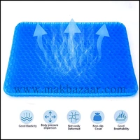 Silicone Rubber Soft Cushion Seat Pillow, Seat Cushion Pad Pressure Sore Relief Ultimate Breathable Design Gel Comfort, Blue (Gel Memory Foam)  